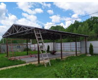 Навес из металлочерепицы 6x6 м | фото номер 1