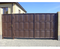 Распашные ворота с калиткой 2x3 м