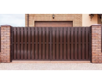 Распашные ворота из евроштакетника 3x1,8 м