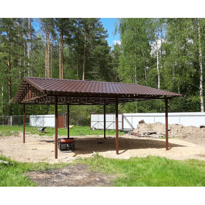 Навес из металлочерепицы 4x6 м